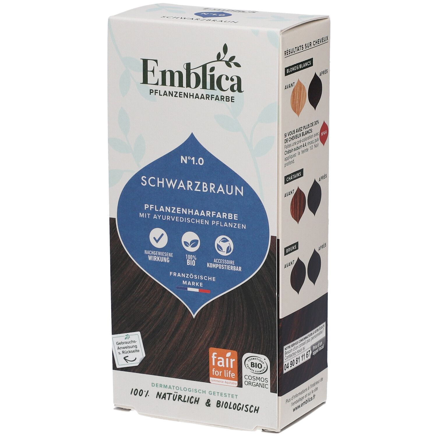 Emblica pflanzliche Haarfarbe 1.0 Schwarzbraun