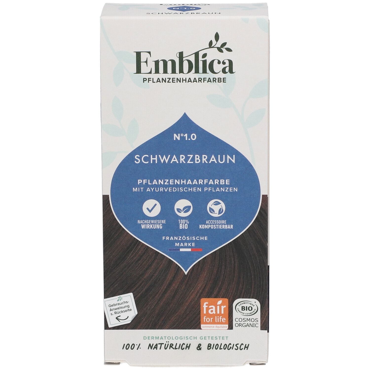 Emblica pflanzliche Haarfarbe 1.0 Schwarzbraun