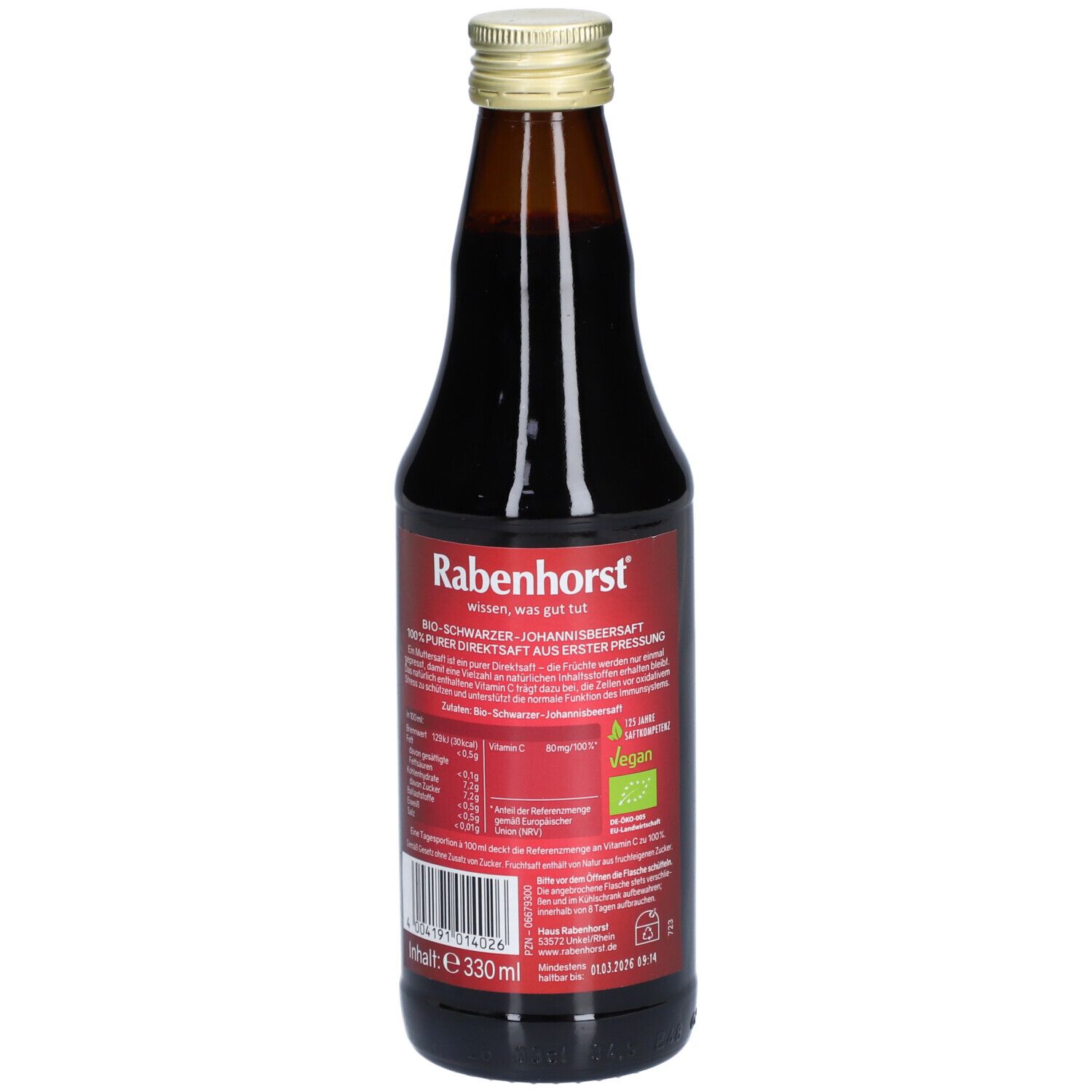 Rabenhorst BIO Saft Schwarze Johannisbeere