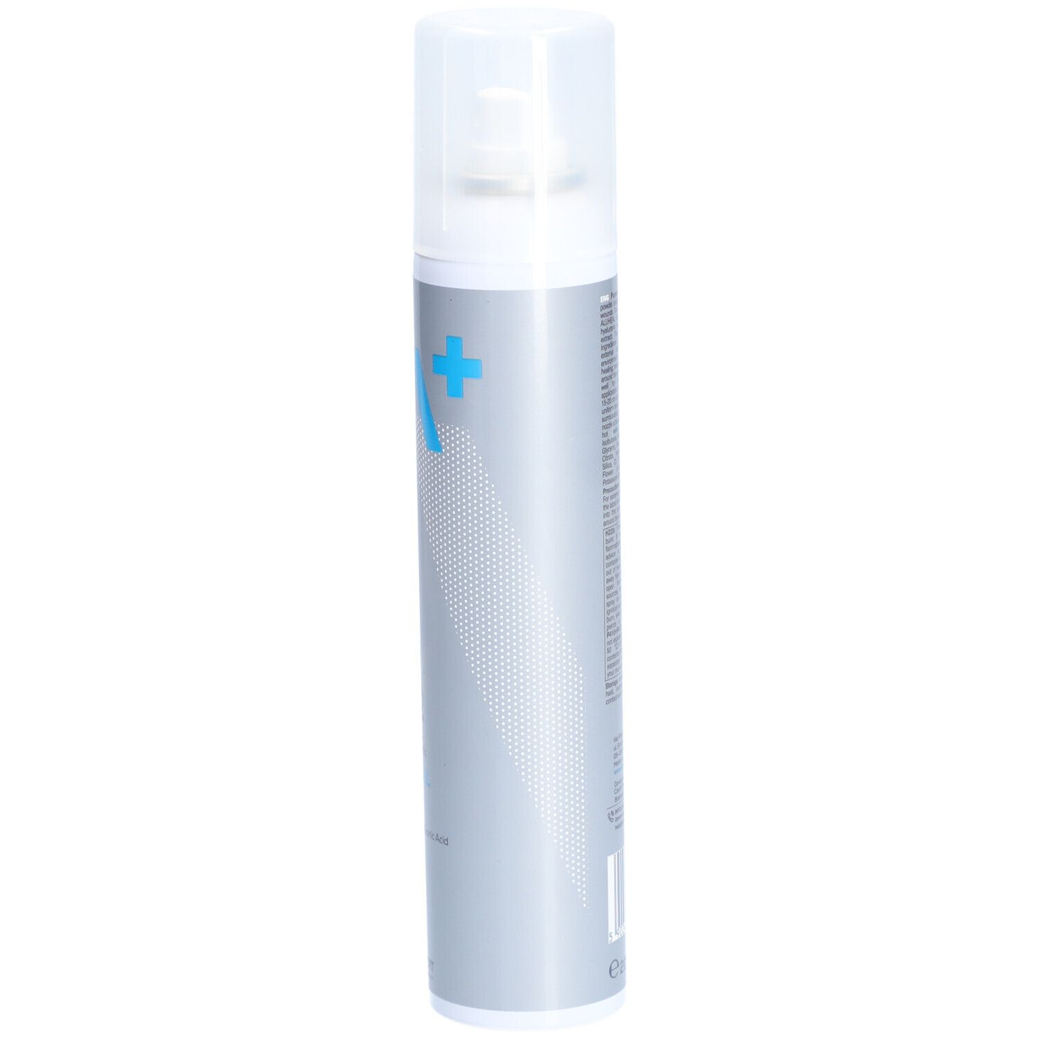 Aluheal Spray-Dose. Weißer Sprühkopf, silberne Dose mit blauer Beschriftung. VET EXPERT Logo und Produktname sichtbar.