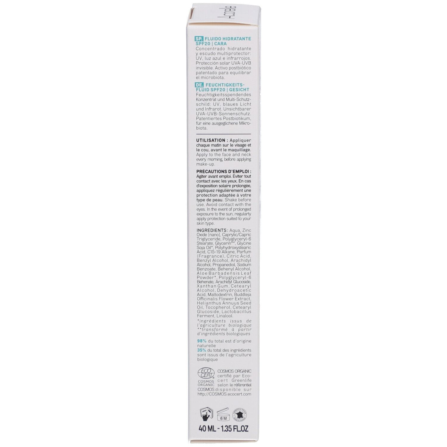 Acorelle Hydra+ Feuchtigkeitsfluid SPF20
