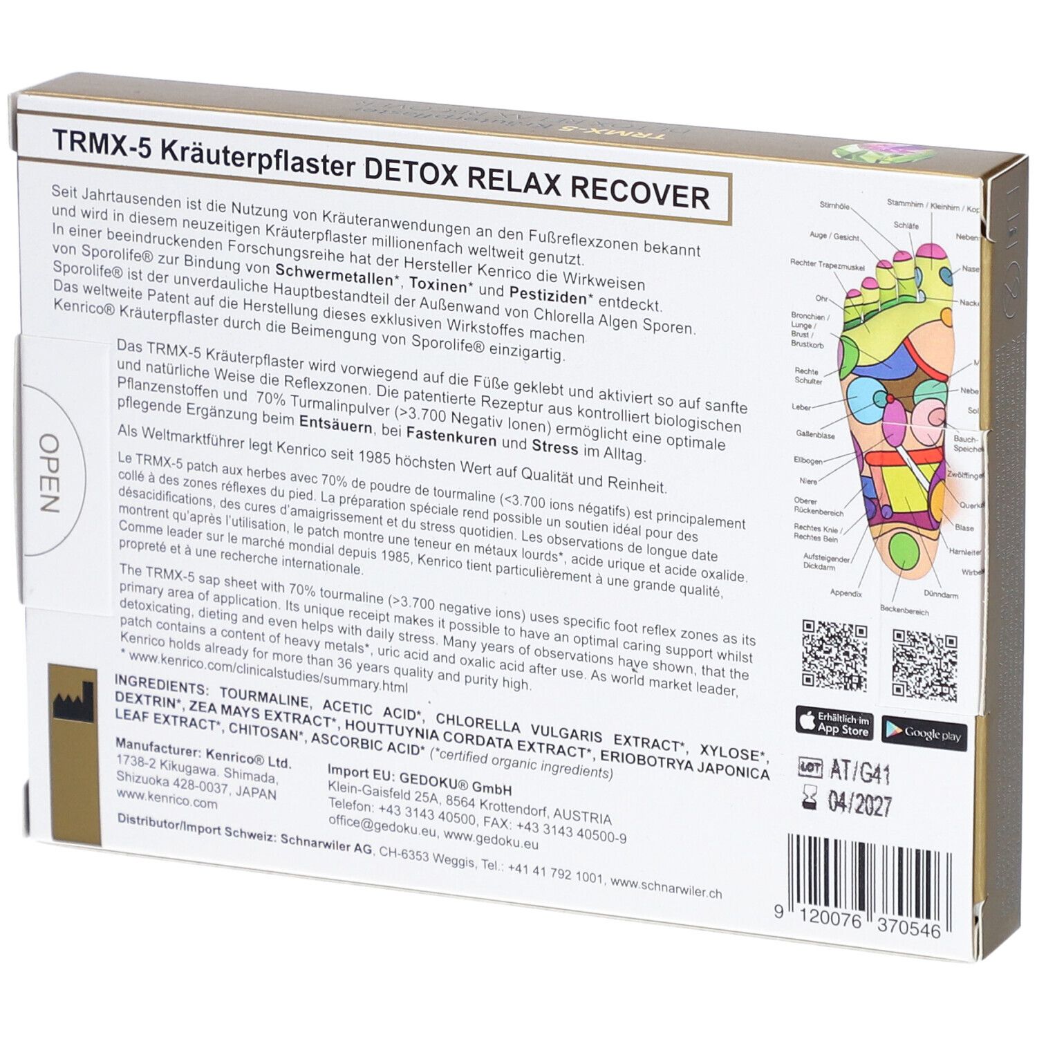 Kenrico® TRMX-5 Kräuterpflaster Detox, Relax & Recover