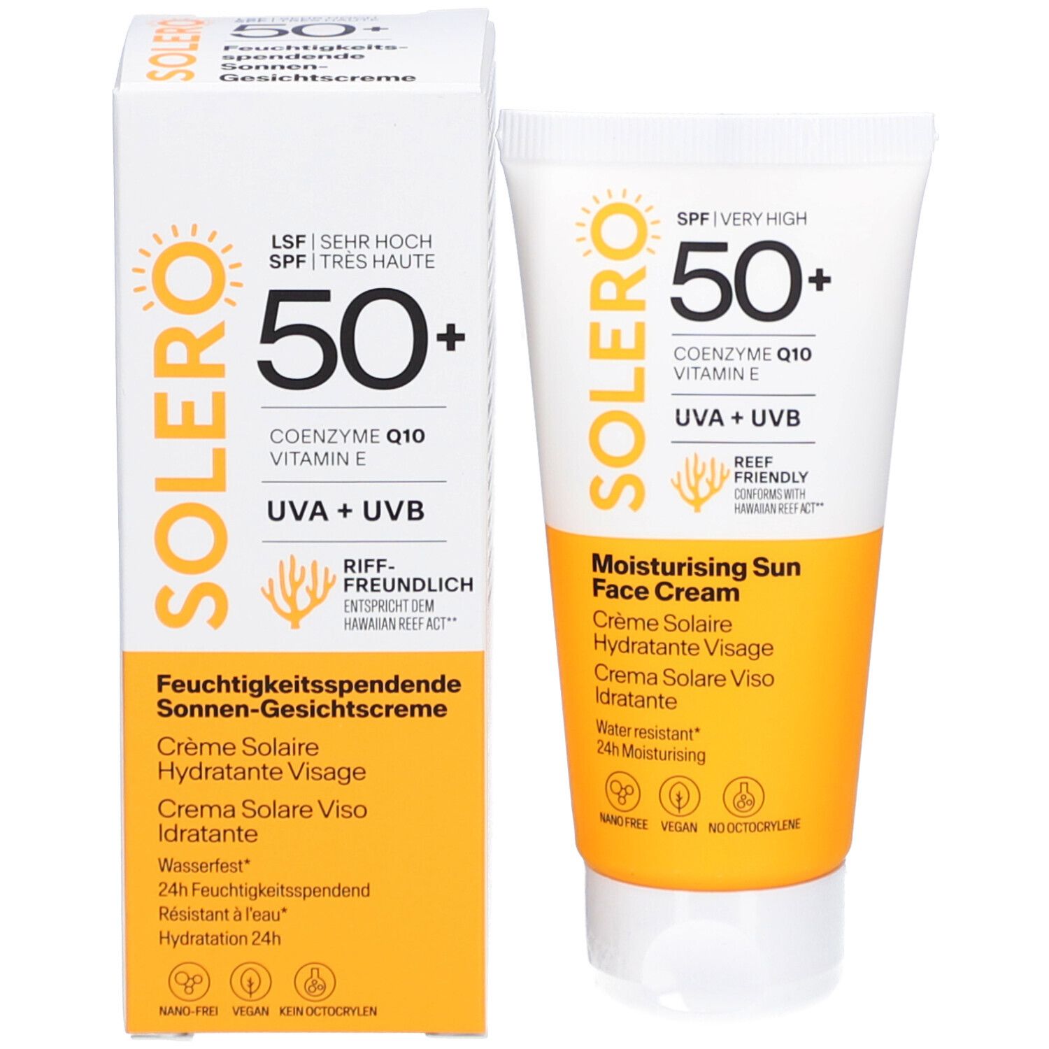 SOLERO LSF 50+ Feuchtigkeitsspendende Sonnen-Gesichtscreme