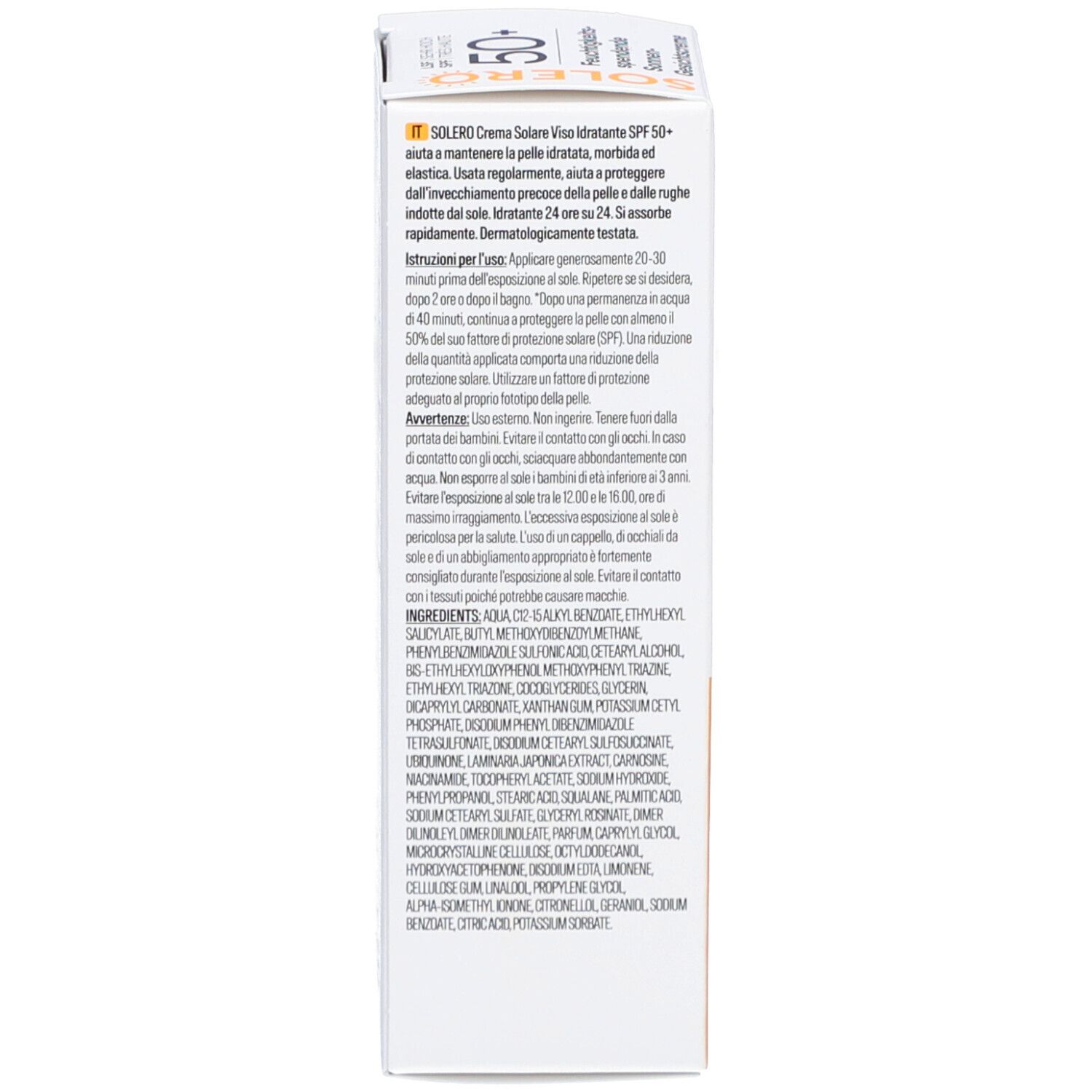 SOLERO LSF 50+ Feuchtigkeitsspendende Sonnen-Gesichtscreme