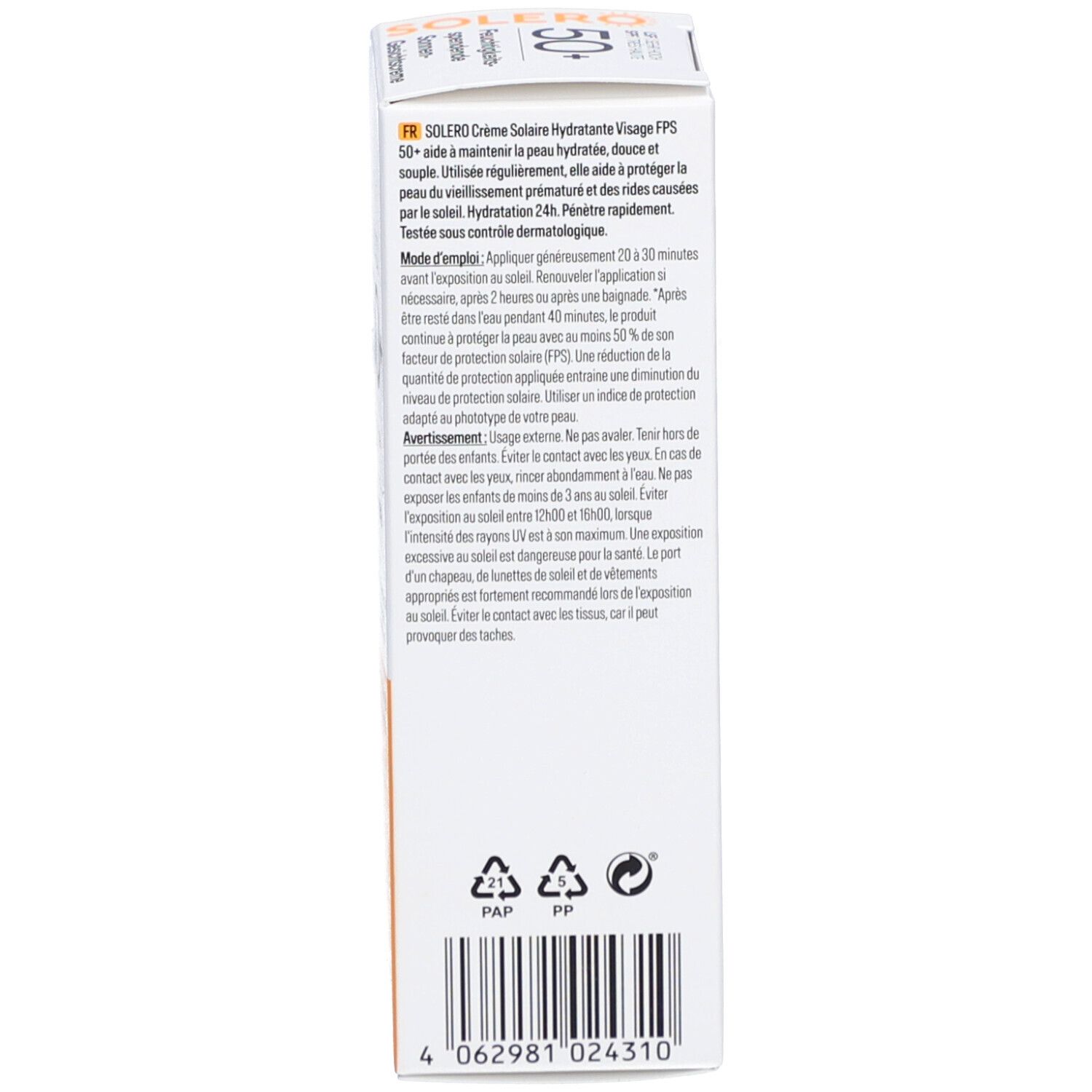 SOLERO LSF 50+ Feuchtigkeitsspendende Sonnen-Gesichtscreme
