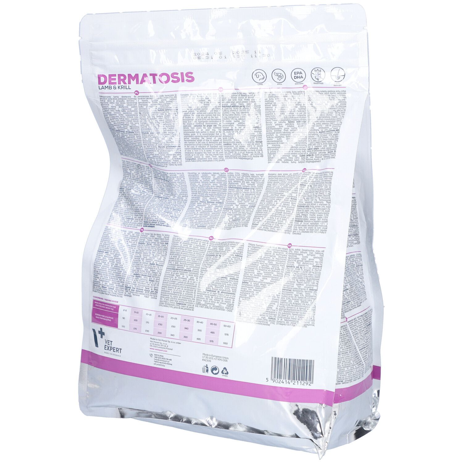 VETEXPERT Dermatosis Dog 2kg – Lamm – VET Diätfutter