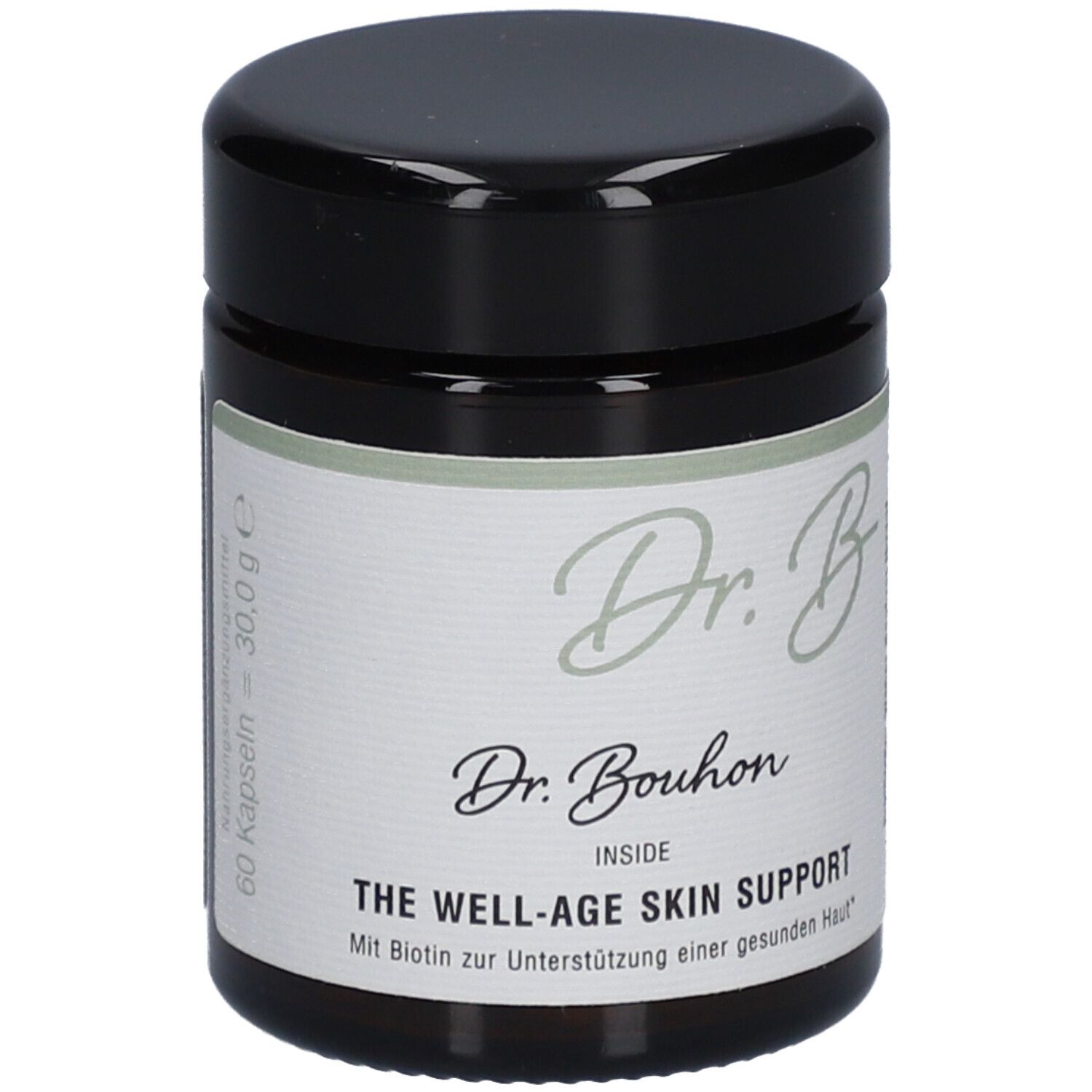 Braune Dose mit schwarzem Deckel. Aufschrift: Dr. Bouhon, THE WELL-AGE SKIN SUPPORT.