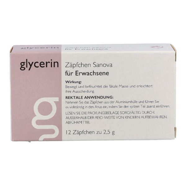 Glycerin Zäpfchen Sanova für Erwachsene
