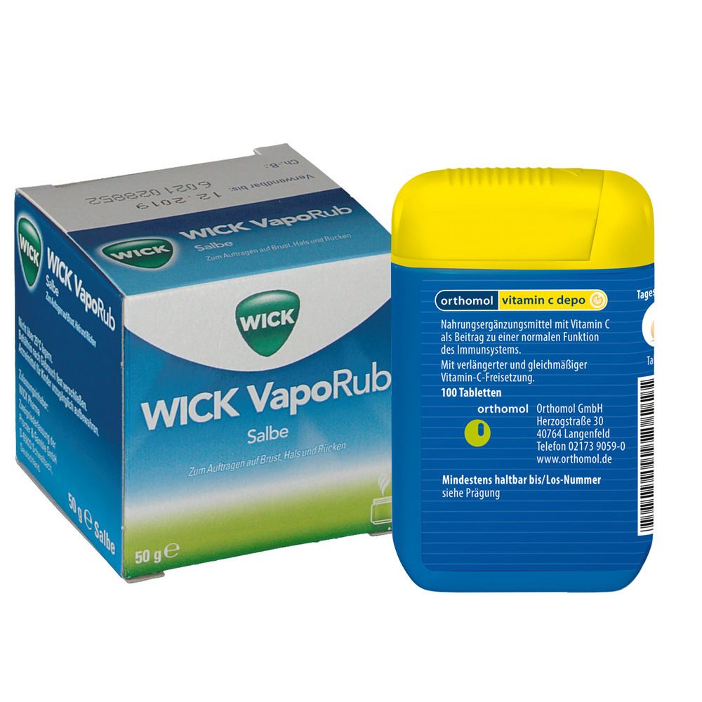 Erkältungsset WICK VapoRub + Orthomol Vitamin C depo