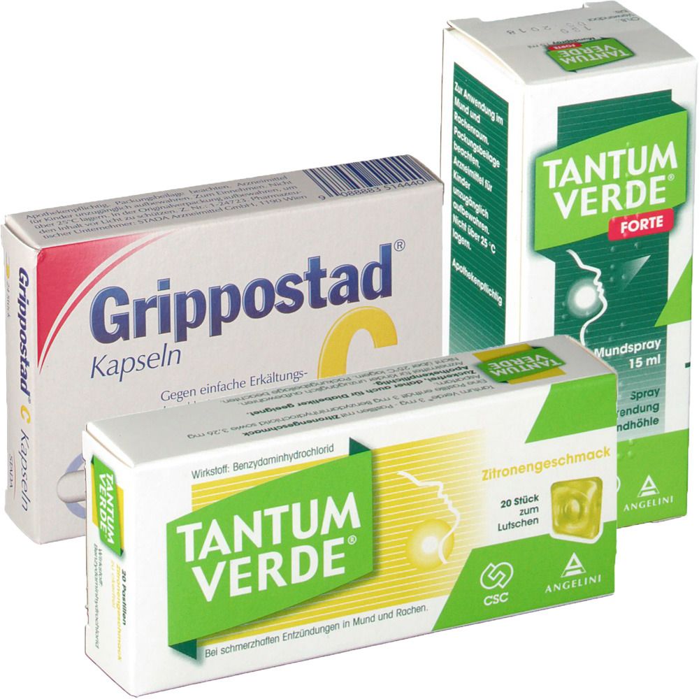 Grippostad® C + TANTUM VERDE® Pastillen und Spray Set