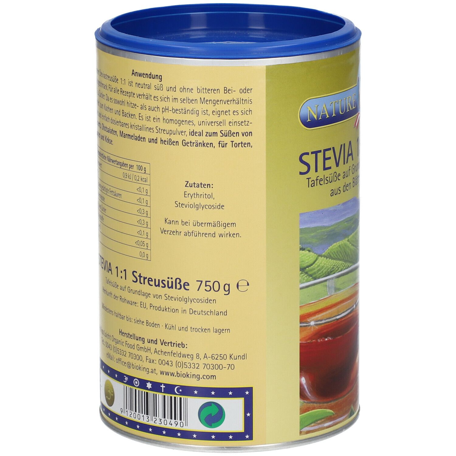 NatureKing Stevia 1:1 Streusüße 750 g Pulver