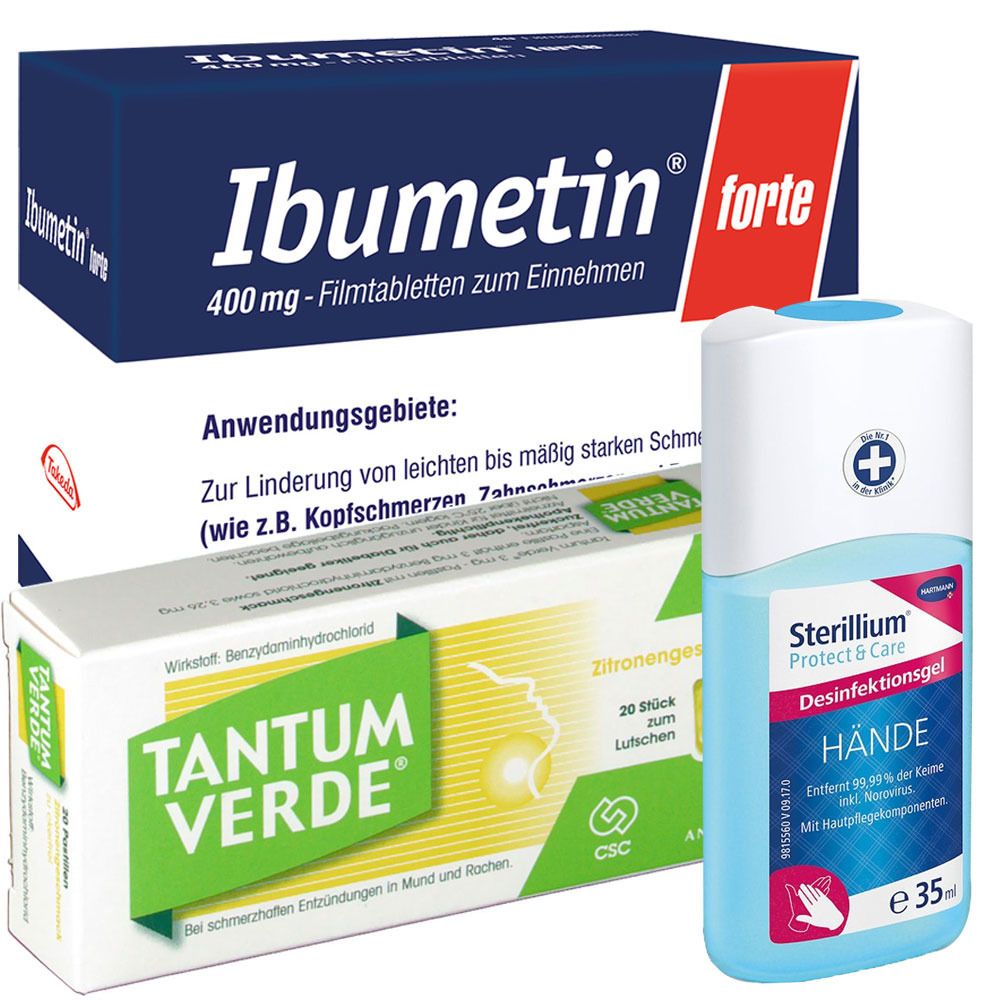 Ibumetin® forte 400 mg + Tantum Verde® + Sterilium® Set