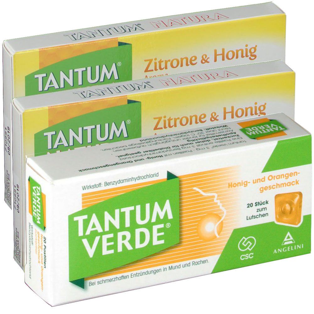 TANTUM VERDE® Orange Honig + TANTUM NATURA® Zitrone Honig