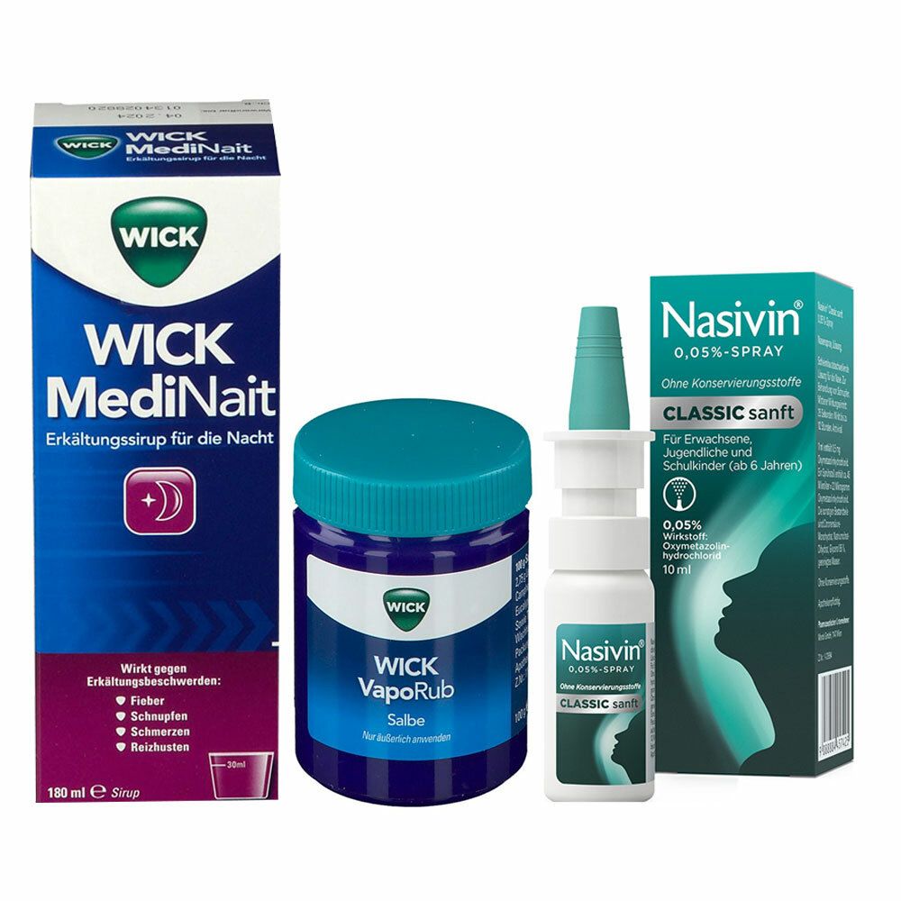 WICK MediNait + WICK VapoRub + Nasivin® Classic Sanft 0,05% Nasenspray