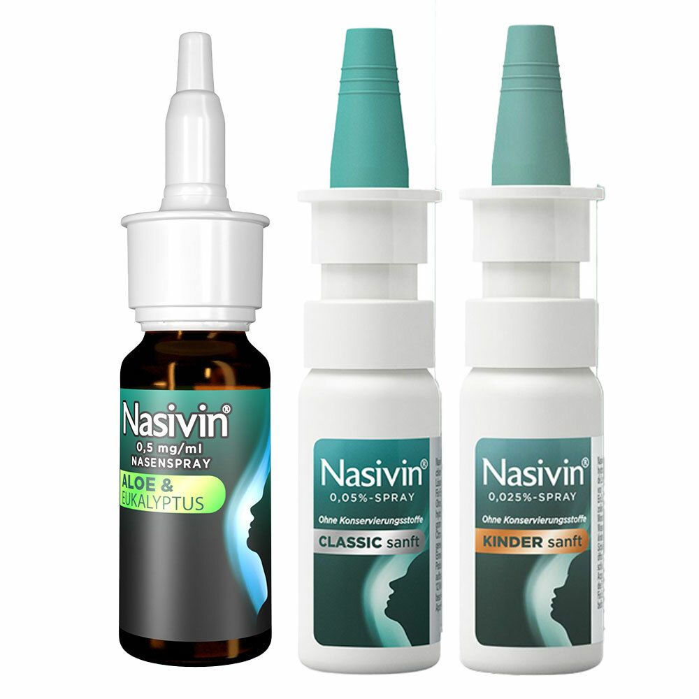 Nasivin® Kinder Sanft 0,025 % + Classic Sanft 0,05 % + Aloe & Eukalyptus