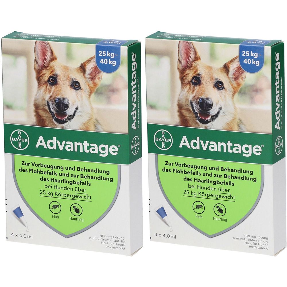 advantage® 400 mg bei Hunden über 25 kg Körpergewicht