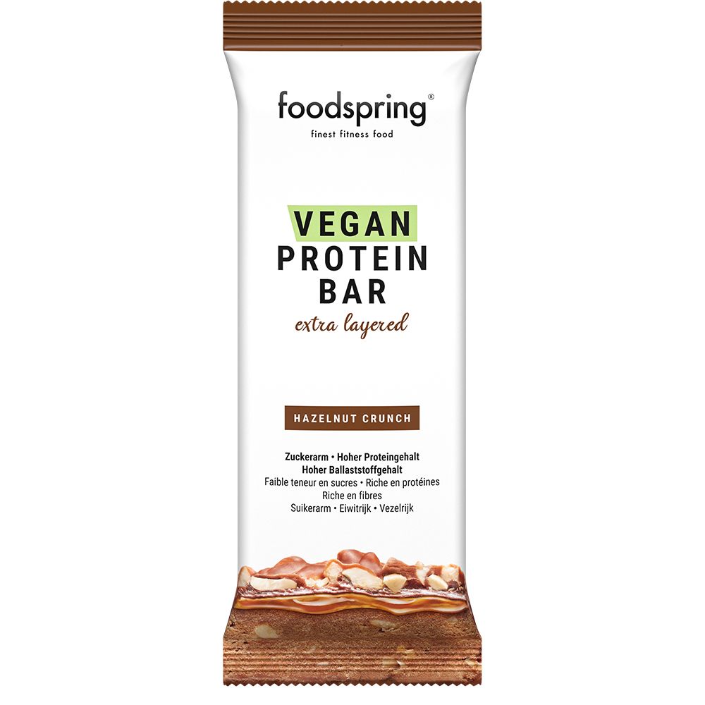 foodspring® Vegan Protein Bar Extra Layered Hazelnut Crunch