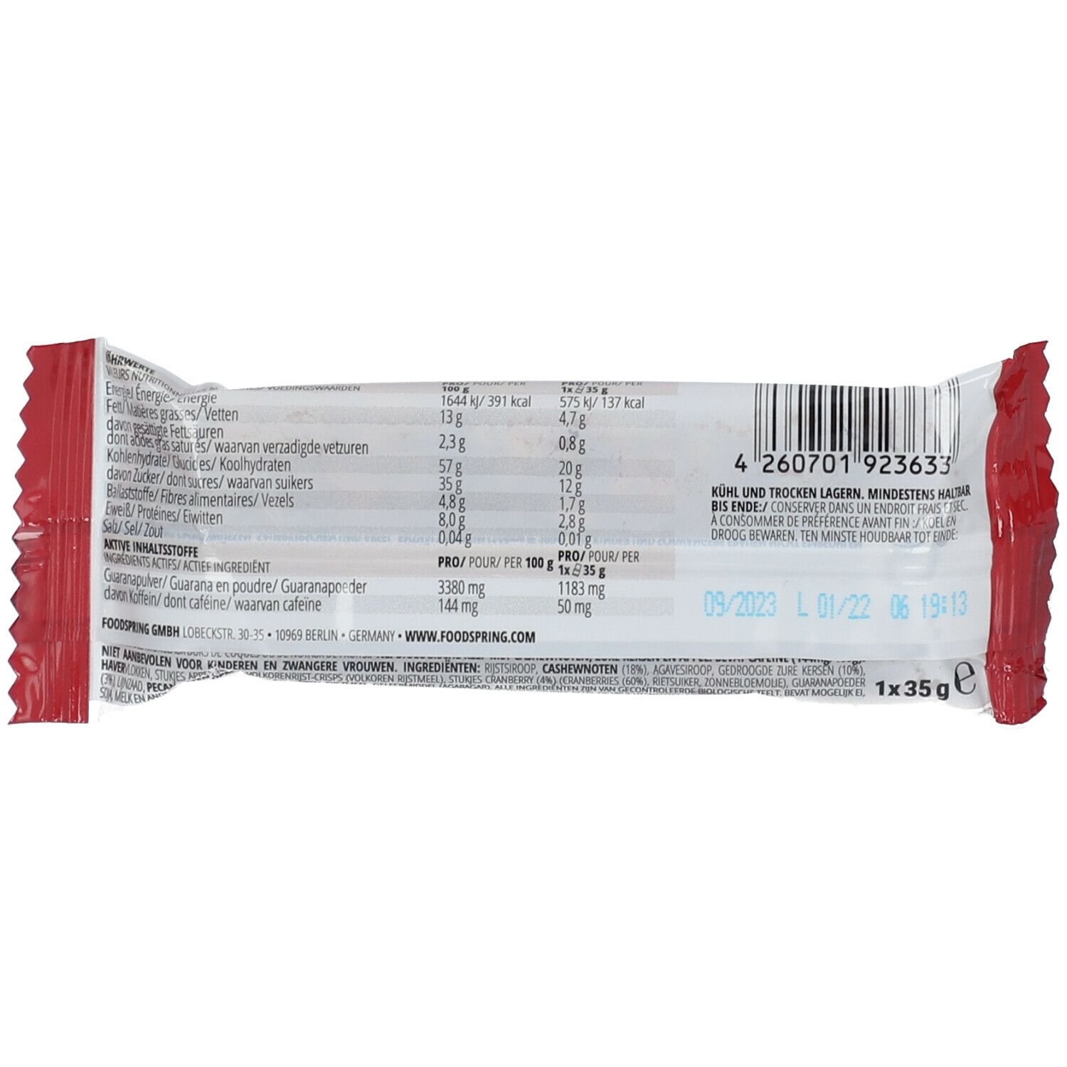 foodspring Energy Bar Sauerkirsche-Apfel