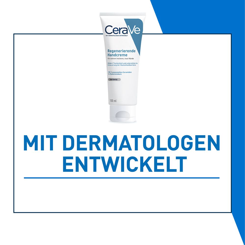 CeraVe Handcreme Tube, 100ml, mit Aufschrift "MIT DERMATOLOGEN ENTWICKELT".