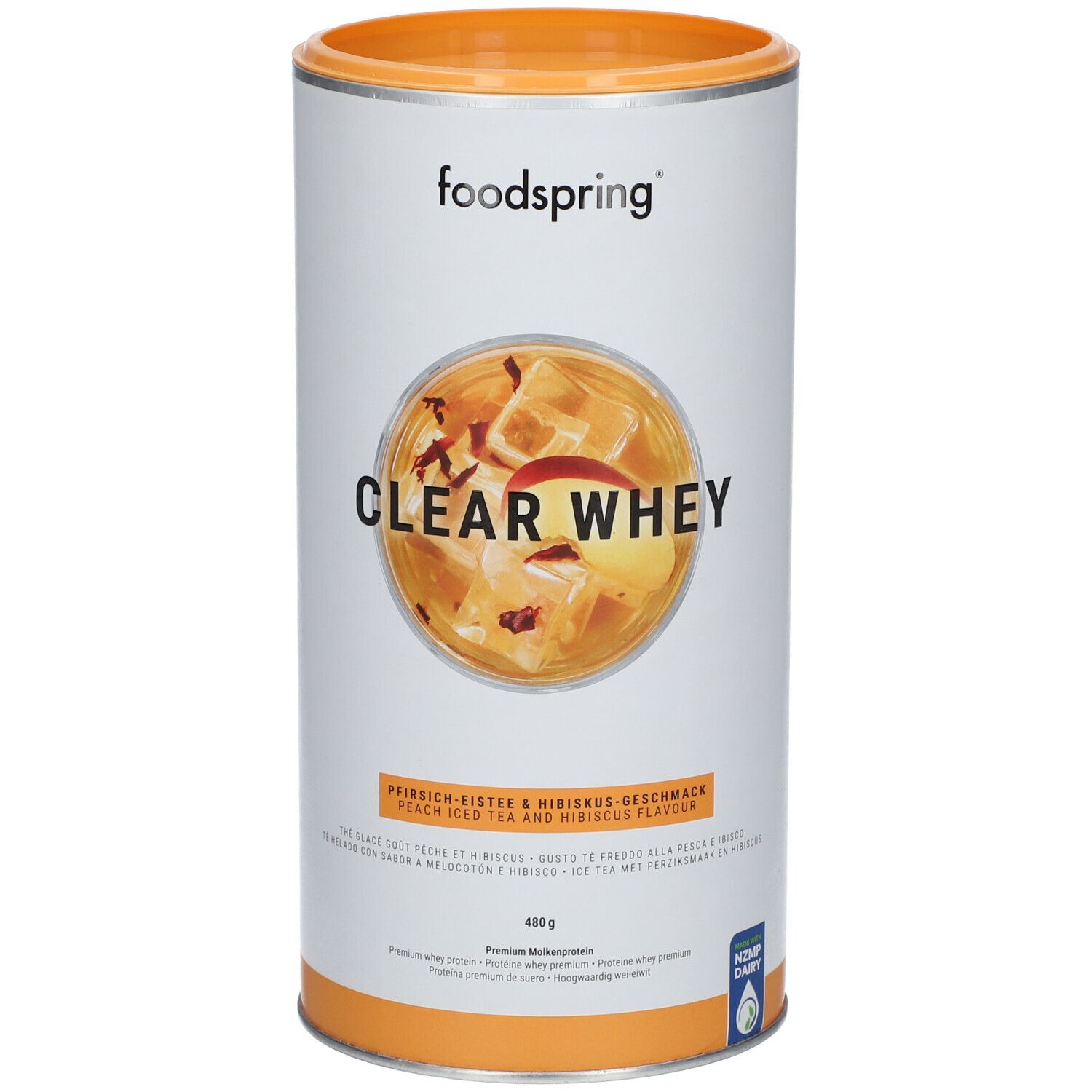 foodspring® Clear Whey Pfirsich Eitee - Hibiskus