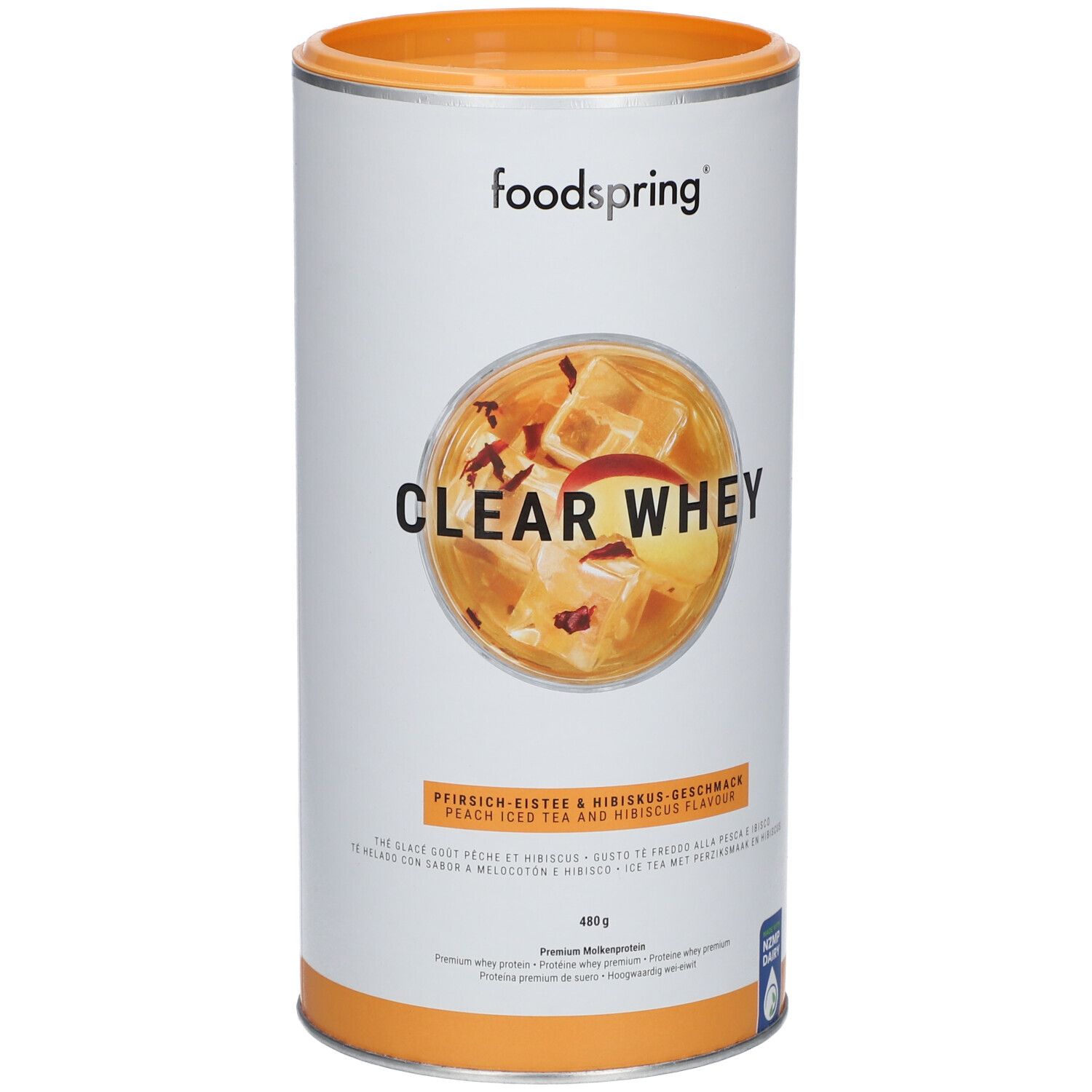 foodspring® Clear Whey Pfirsich Eitee - Hibiskus