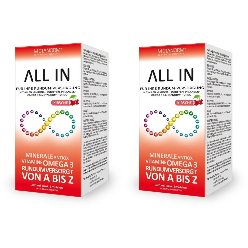 ALL IN Trink-Emu Metanorm x2 2x300 ml Flüssigkeit