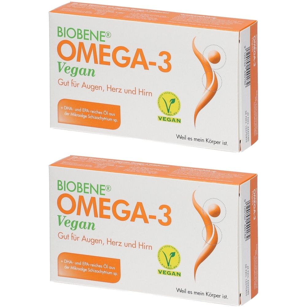 Biobene Omega-3 Vegan x2 2x30 St Kapseln