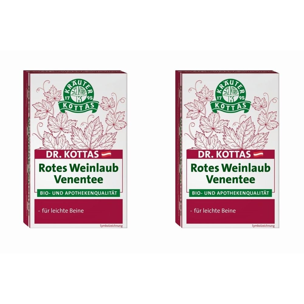 Kottas Dr.tee Rotes Weinlaub Bio x2 2x20 St Filterbeutel