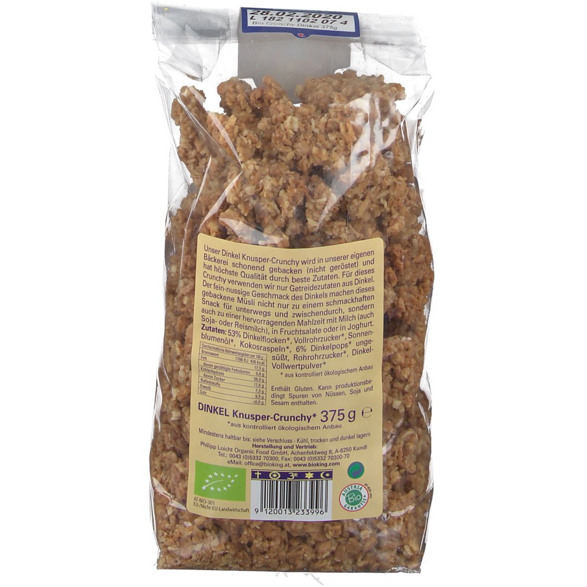 BIO KING DINKEL KNUSPER-CRUNCHY 375 g - Shop Apotheke
