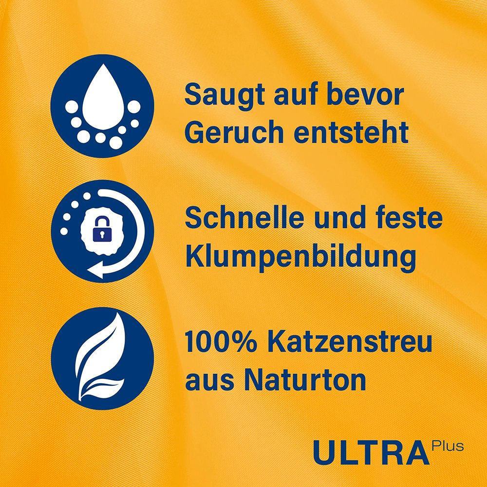 CATSAN ULTRA Plus: Schnelle Klumpenbildung, einfache Entfernung.