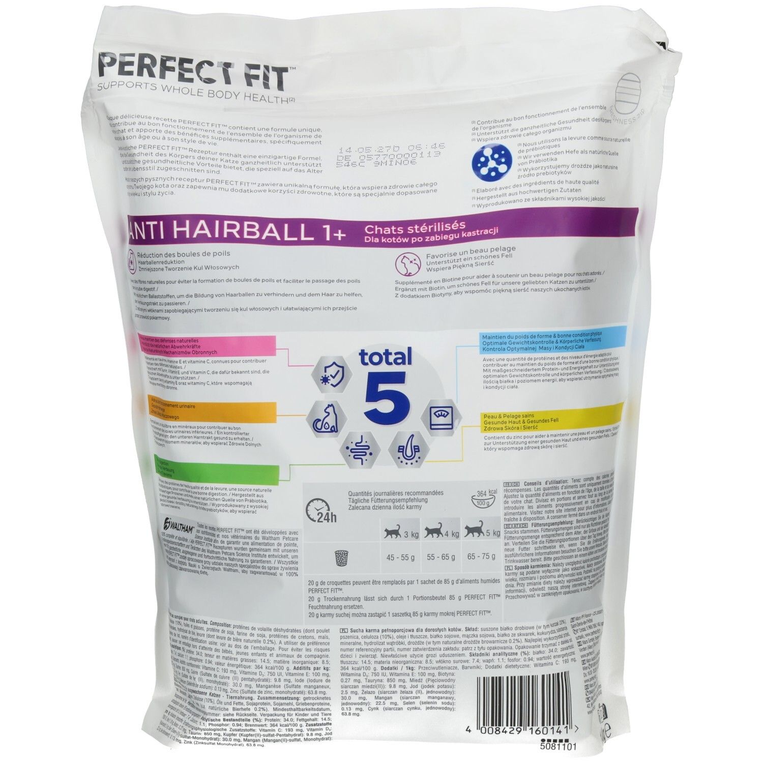 Perfect Fit Cat Trockennahrung 1,4 kg Anti Hairball 1+ mit Huhn