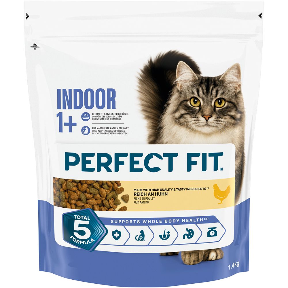 Perfect Fit Cat Trockennahrung 1,4 kg Indoor 1+ Reich an Huhn