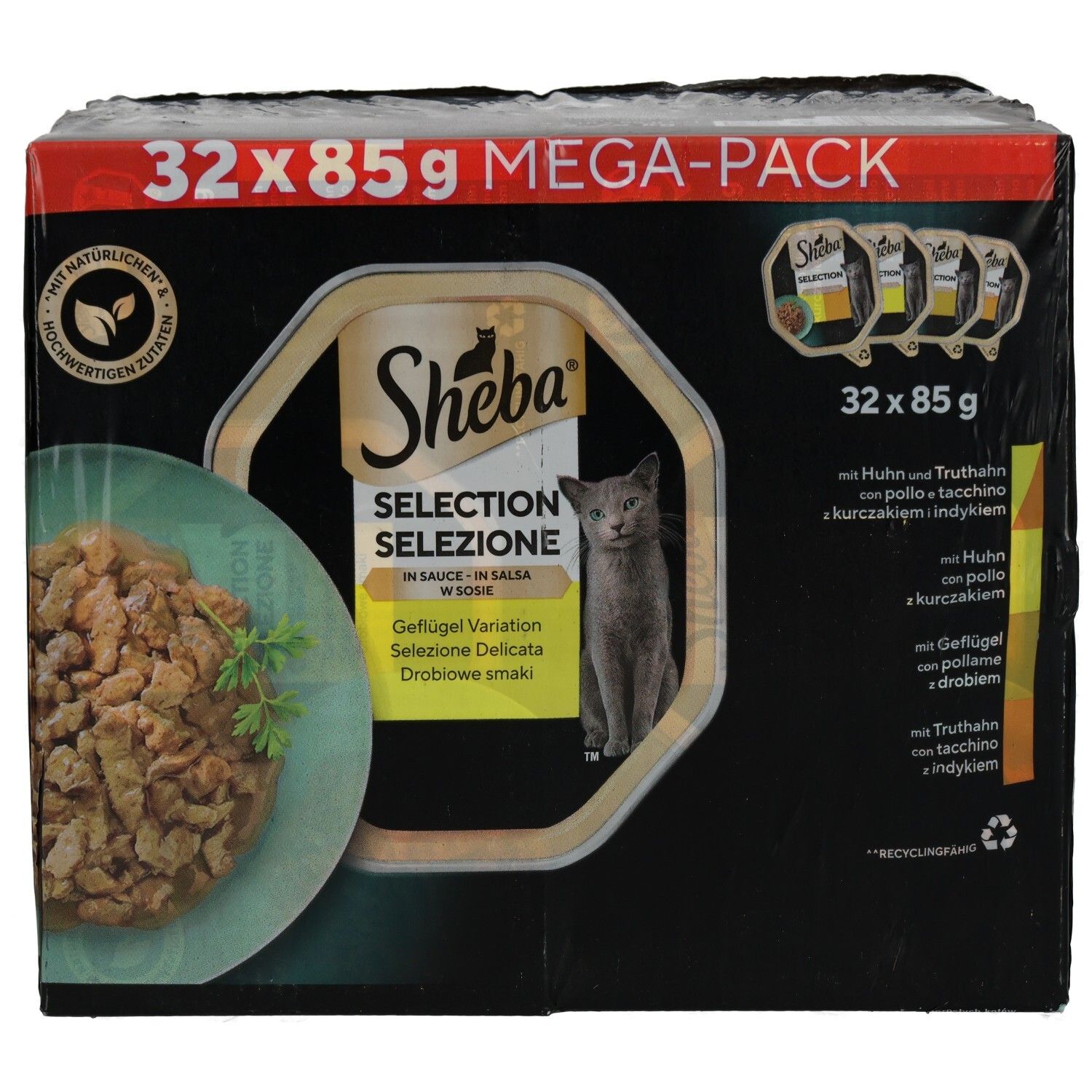 Sheba Schale 85g 32 Pack  Megapack Selektion in Sauce Geflügel