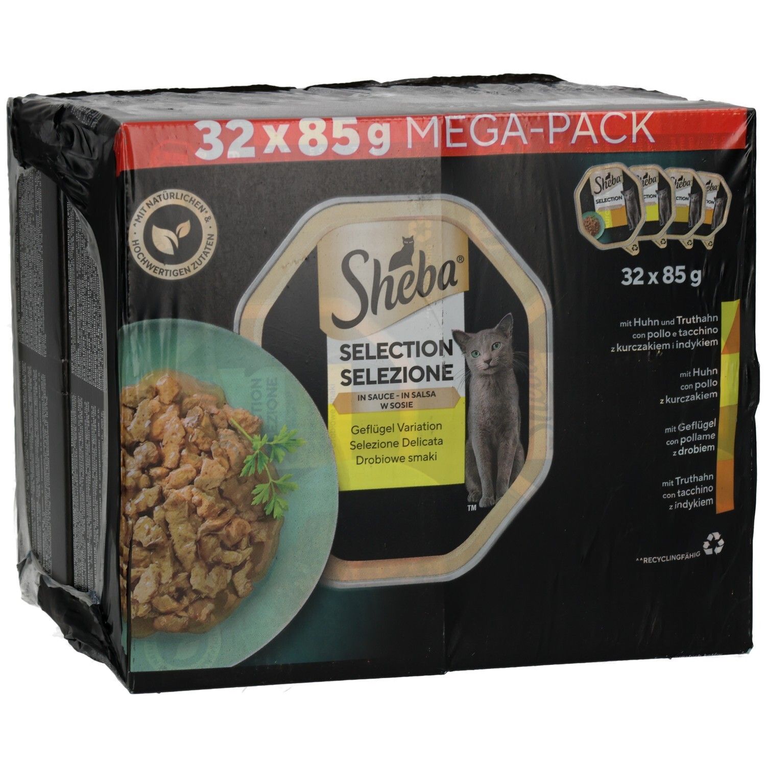 Sheba Schale 85g 32 Pack  Megapack Selektion in Sauce Geflügel