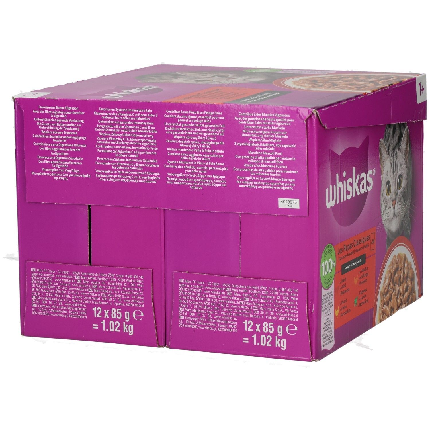 Whiskas Frischebeutel 85g 24 Pack Klassisch Auswahl in Sauce