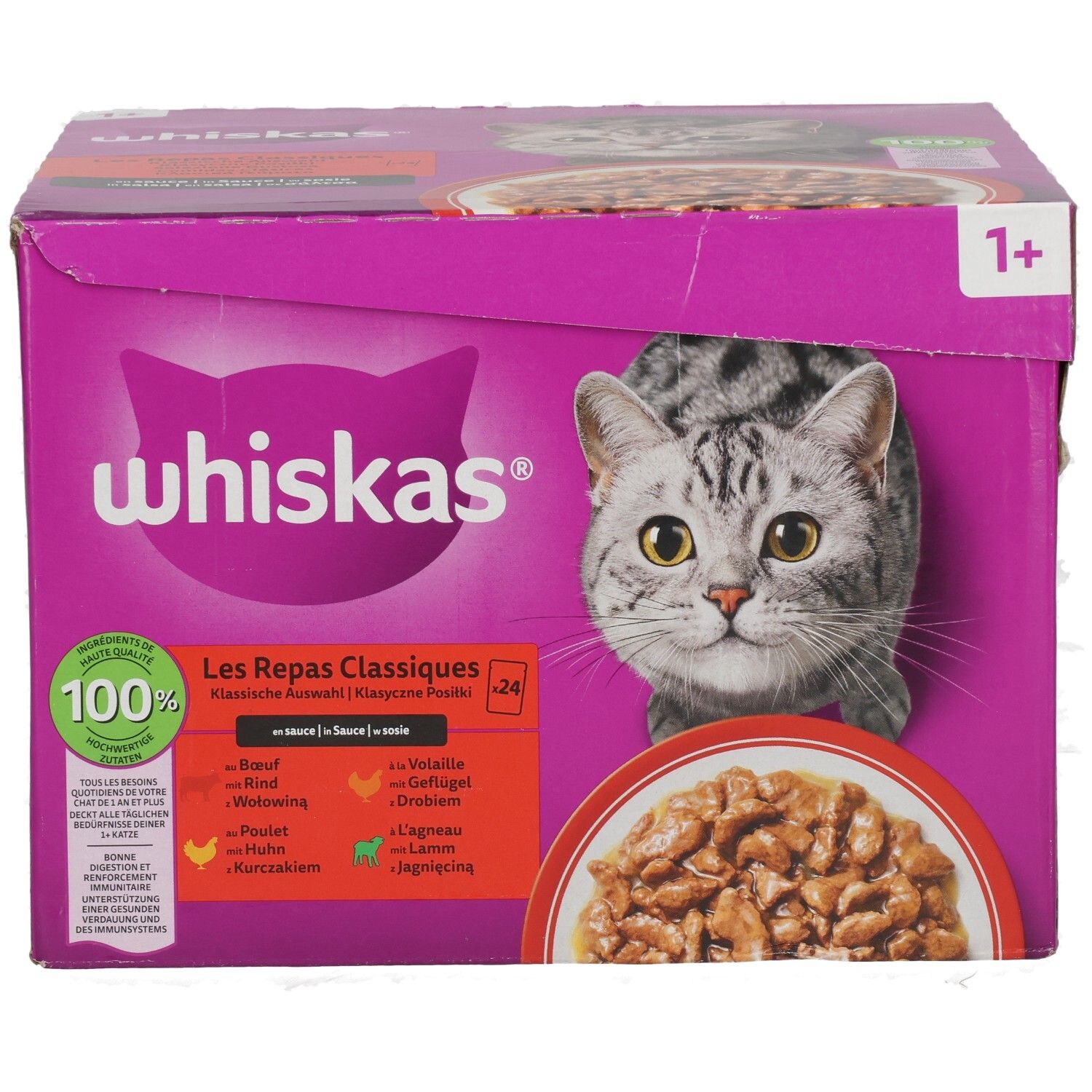 Whiskas Frischebeutel 85g 24 Pack Klassisch Auswahl in Sauce