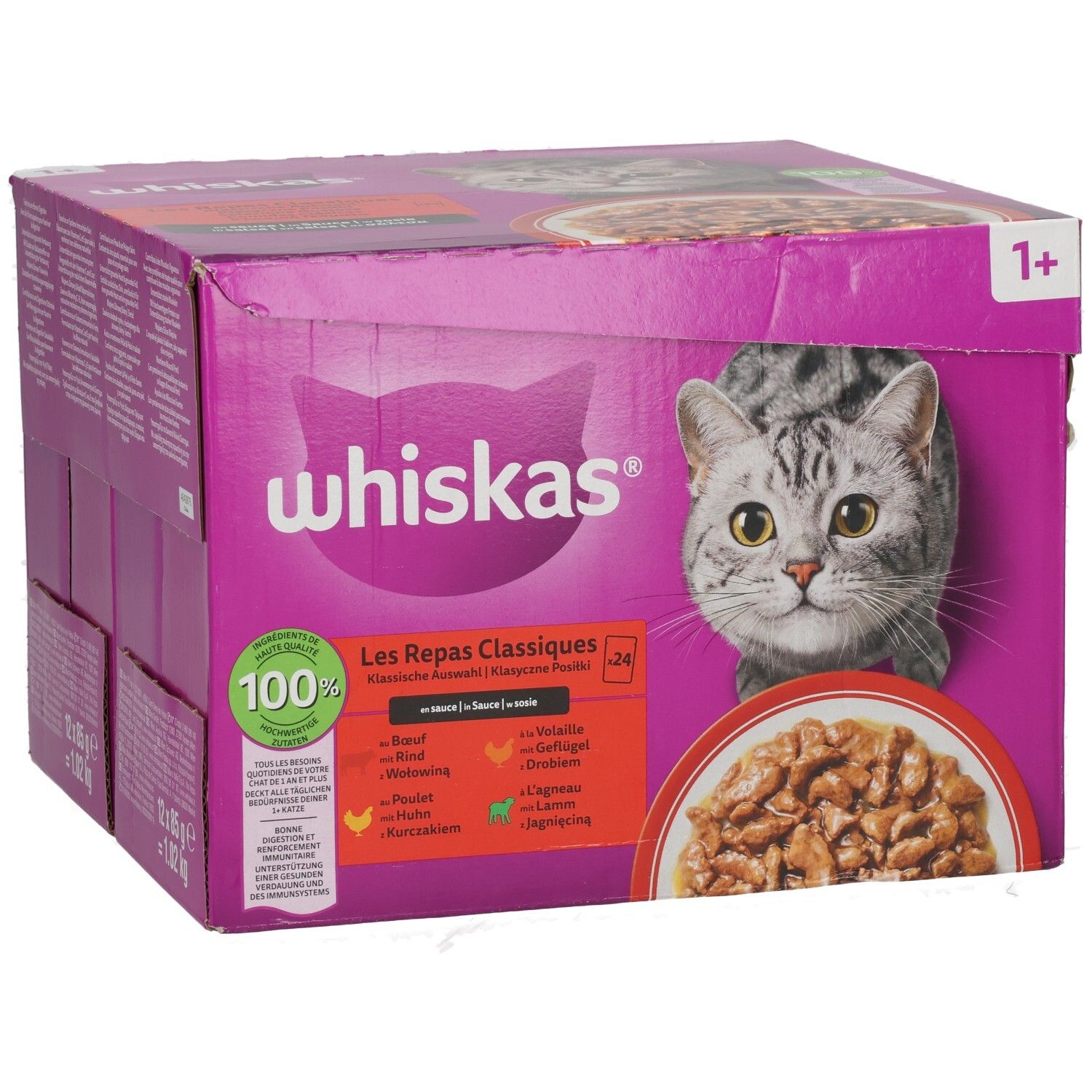 Whiskas Frischebeutel 85g 24 Pack Klassisch Auswahl in Sauce