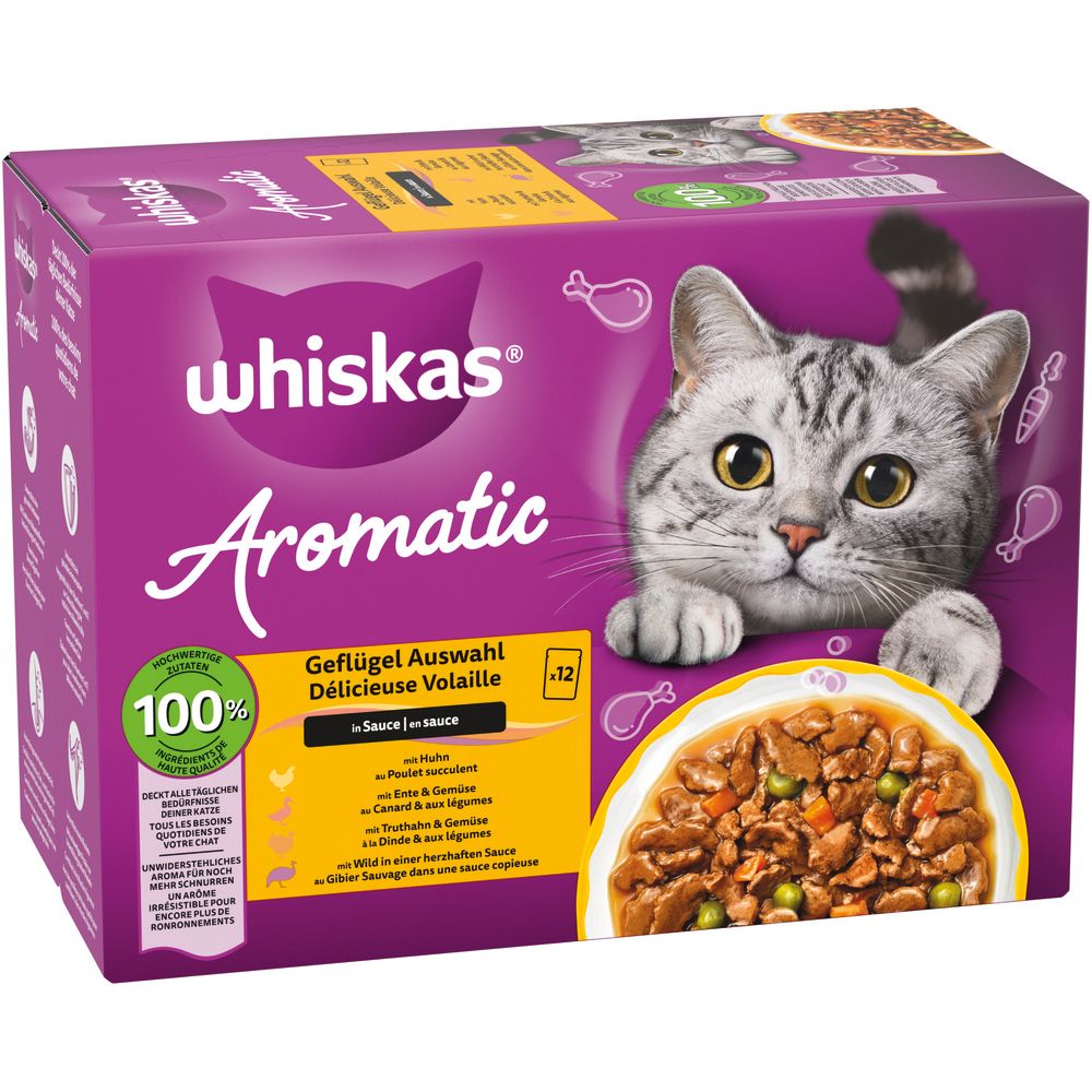 Whiskas Frischebeutel Aromatic Selection Geflügel Auswahl in Sauce