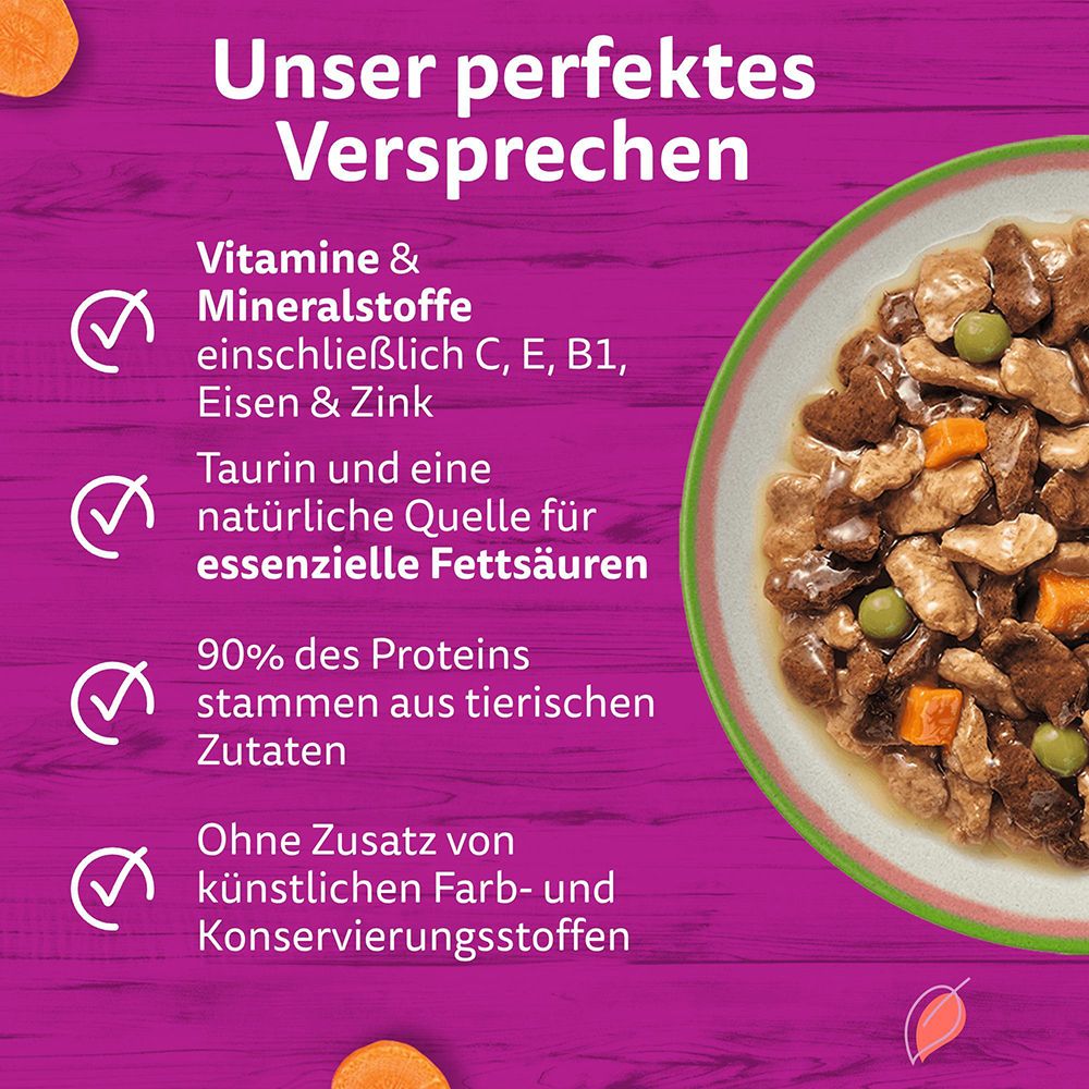 Vier Felder mit Tierabbildungen und Text: 3x Huhn, 3x Truthahn, 3x Geflügel, 3x Ente.