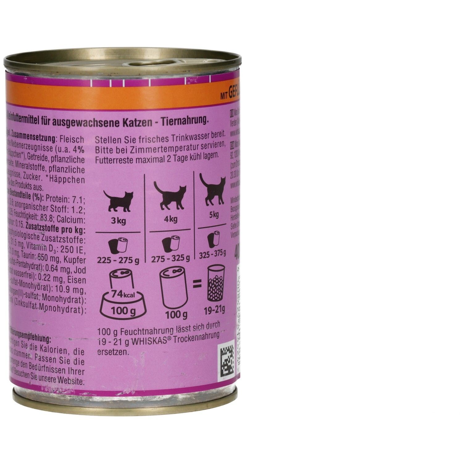 Whiskas Dose 400g  in Sauce mit Geflügel 1+