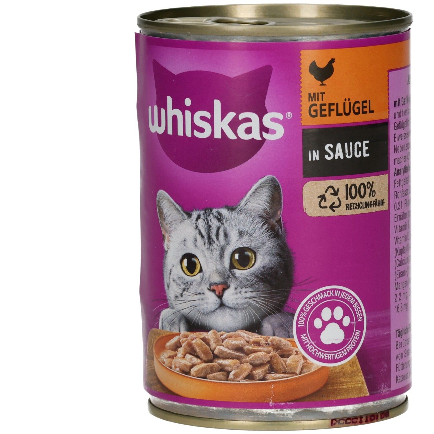 Whiskas Dose 400g  in Sauce mit Geflügel 1+