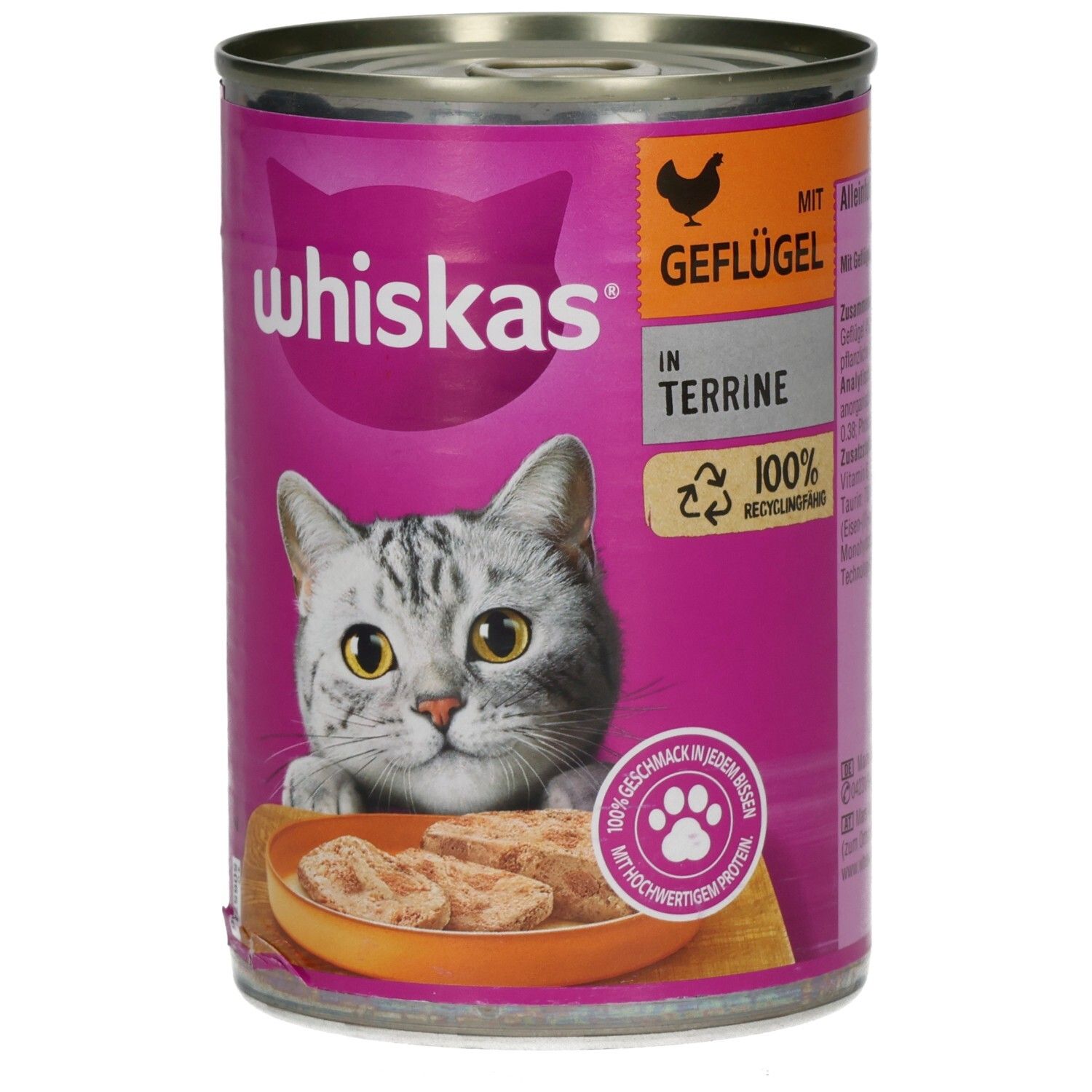Whiskas Dose 400g  in Terrine mit Geflügel 1+