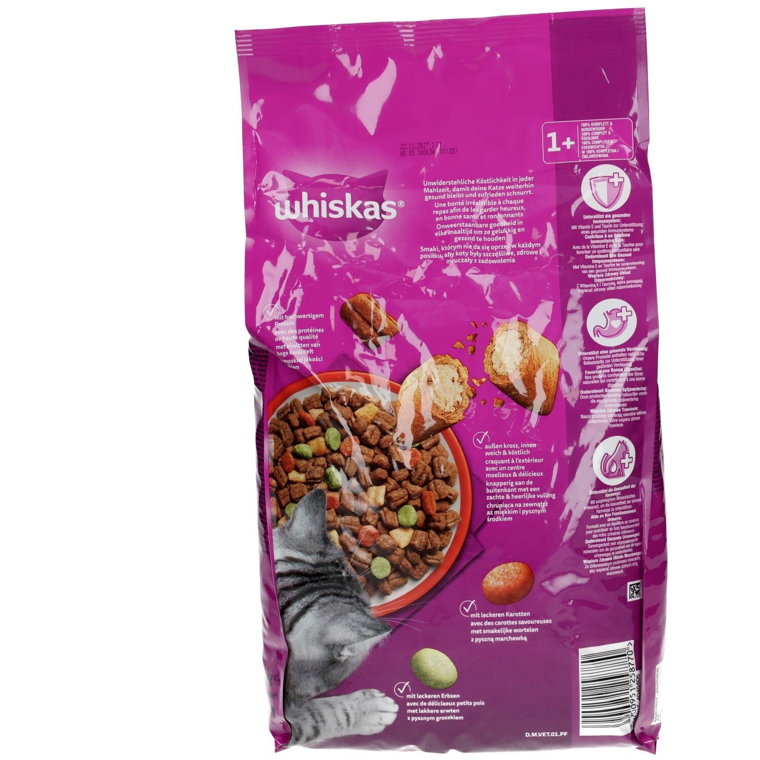Whiskas Trocken mit Rind 1+ 3,8kg