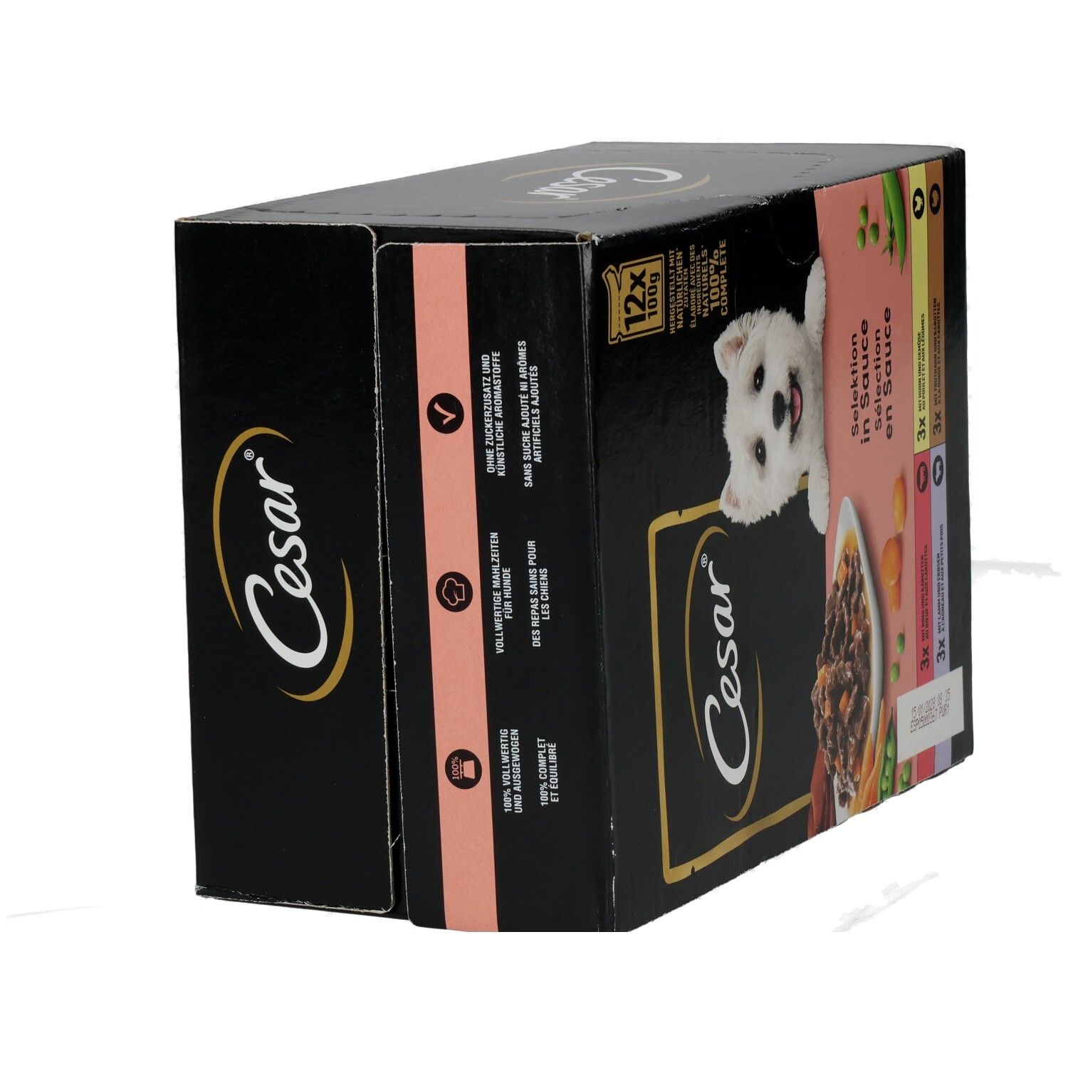 Cesar Frischebeutel 12x100g Selektion in Sauce Rind, Huhn, Lamm und Truthahn