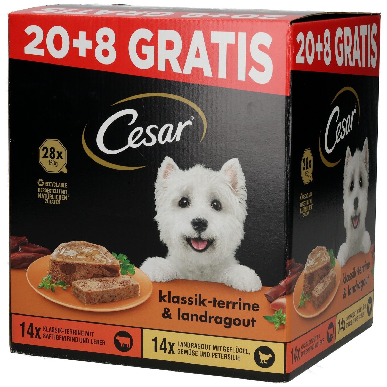 CESAR Schale PLUSPACK 20 + 8 GRATIS (2 Sorten)