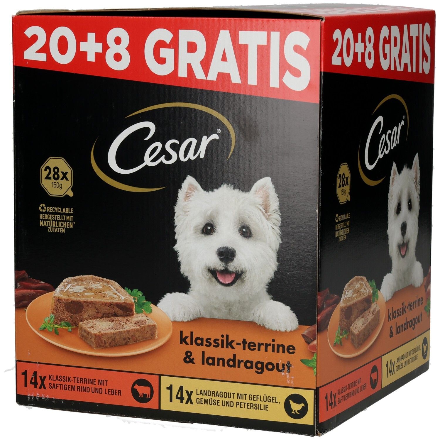 CESAR Schale PLUSPACK 20 + 8 GRATIS (2 Sorten)