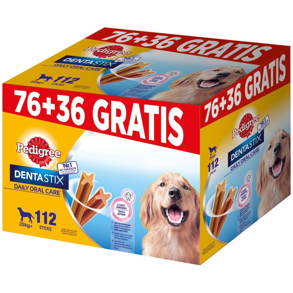 PEDIGREE DENTASTIX Large Multipack PLUSPACK 76 + 36 GRATIS