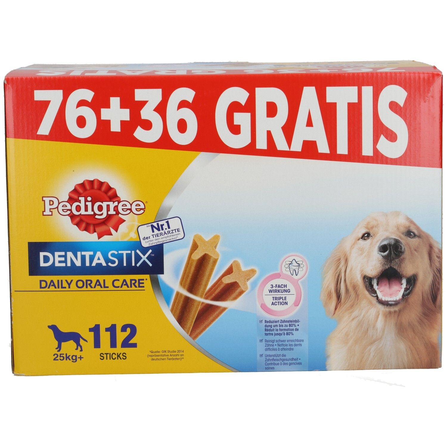 PEDIGREE DENTASTIX Large Multipack PLUSPACK 76 + 36 GRATIS