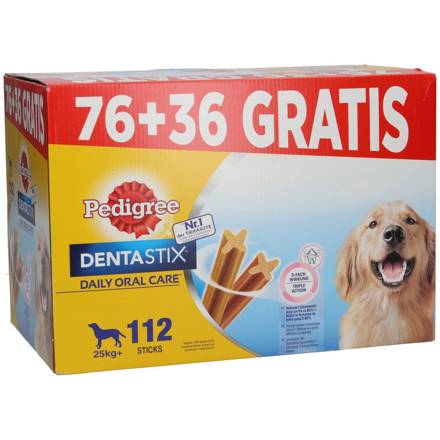 PEDIGREE DENTASTIX Large Multipack PLUSPACK 76 + 36 GRATIS
