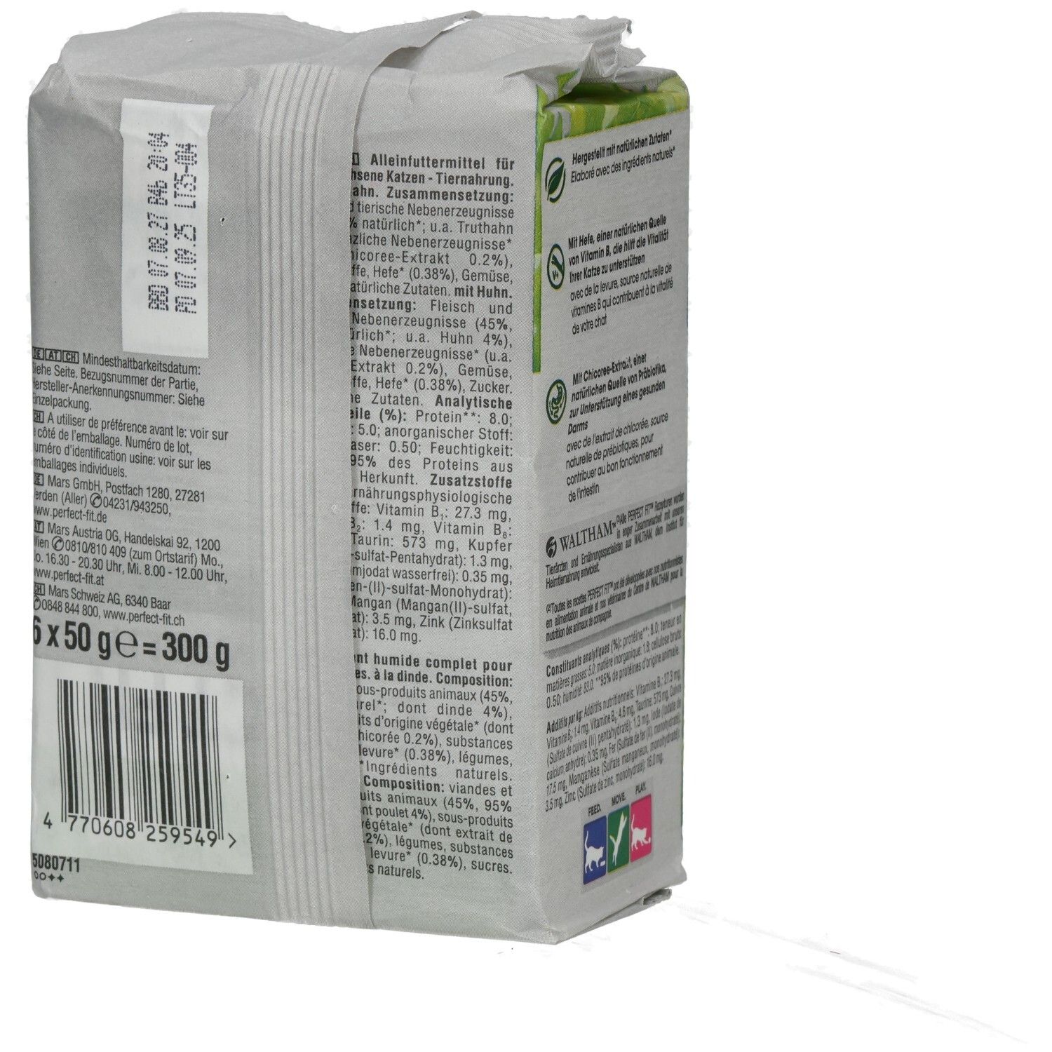 Perfect Fit Cat Natural Vitality Frischbeutel 50g 6 Pack  Adult 1+ mit Huhn und Truthahn